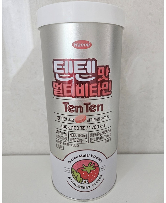 한미 텐텐맛 멀티비타민 딸기맛 츄정 400g, 100개, 4g