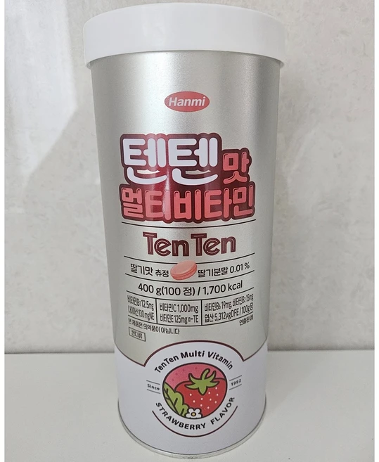 한미 텐텐맛 멀티비타민 딸기맛 츄정 400g, 100개, 4g - 쿠팡