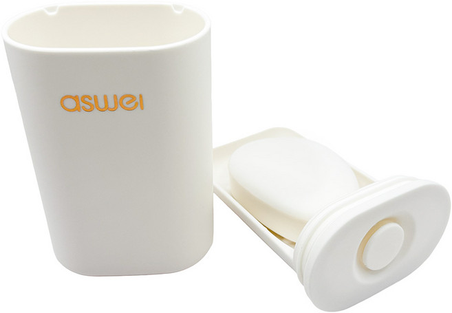 모노숲 휴대용 밀폐 비누케이스, 화이트, 1개