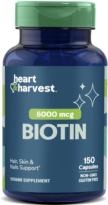 Heart & Harvest 5000mcg 비오틴 캡슐, 1개, 150정 - 쿠팡