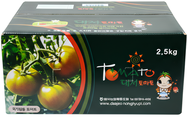 [농협허가] 대저토마토 짭짤이 정품 검정박스, 1박스, 일반대저 2.5kg (2L~L)