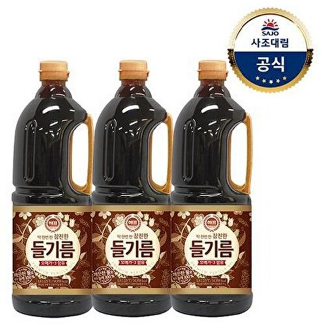 사조대림 [T][사조대림] 참진한들기름 1.8L x3개, 3개