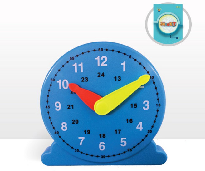 학습모형시계 시간학습기 (미니워크북/색상랜덤), 1개