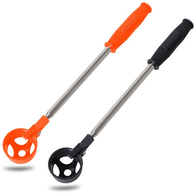 예코 길이조절 골프공 픽업 스틱 해저드 러프 빠진 골프볼 줍기 회수기, 블랙, 1개, 블랙+실버