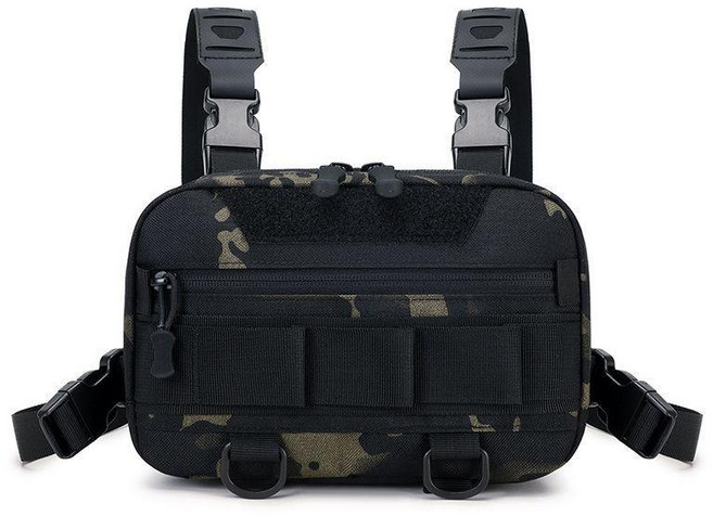 瑪薩威 新款小胸包 戰術迷彩多功能戶外騎行運動馬甲揹包, CP色, 1個