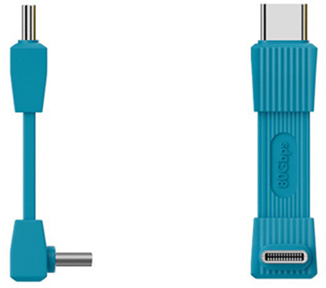 USB4 全功能短線 80Gbps 240W PD3.1快充 8K/60Hz 影音傳輸, 公對公 藍色, 1個, 42mm
