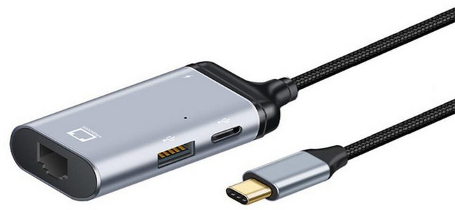 NFHK USB-C 타입 C to HDMI 케이블 HDTV 어댑터 4K 60hz 1080p 태블릿 및 휴대폰 및 노트북용, USB-C to LAN 1000Mbps+PD+OTG