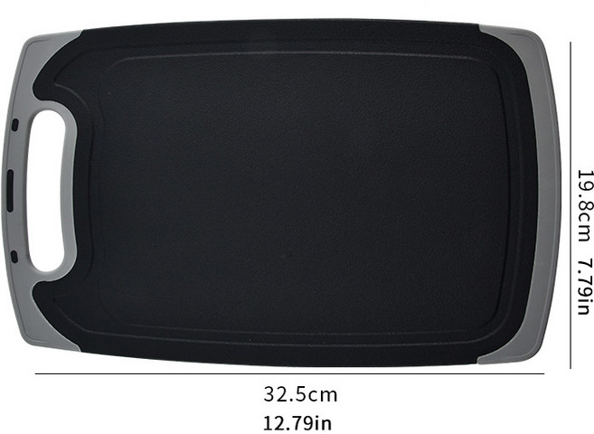 주방 도구 PP TPR 식품 등급 야채 고기 액세서리 쉬운 청소, 325x198x5mm, 02 Black, 1개