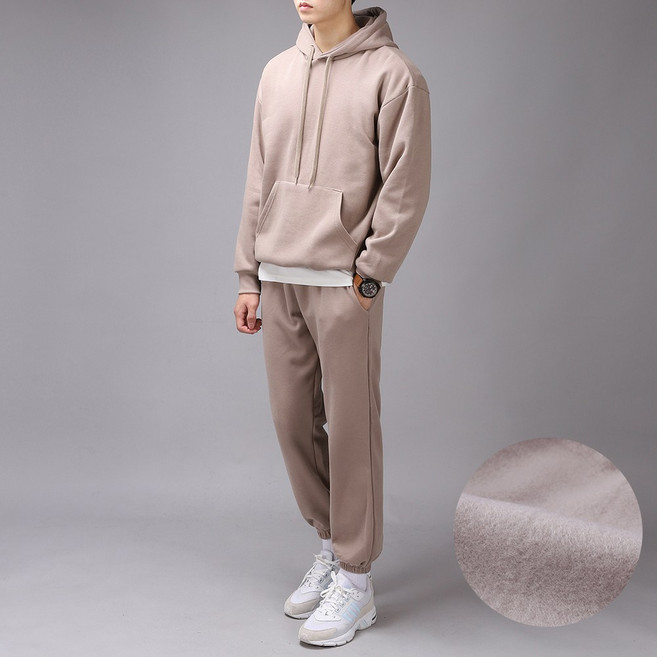후앙스 베이직 루즈핏 기모 후드티 트레이닝복 세트 DLTP-4105