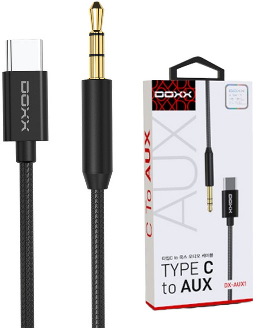 DOXX TYPE C to 3.5mm AUX 오디오케이블 DX-AUX120 블랙