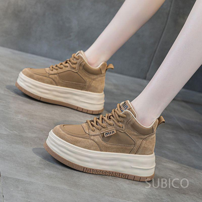 고현정 운동화 신발 스탠딩화 굽높은 7cm 송혜교 정유미 여성 키높이, 235 슈비코, 브라운 싱글, 1개