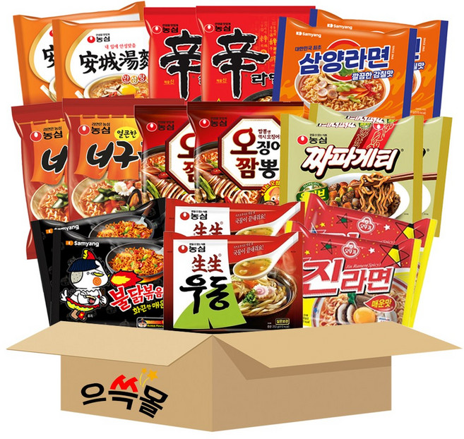 농심 삼양 오뚜기 봉지라면 세트 9종18개, 1세트