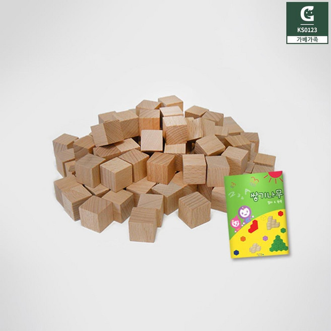 취향저격 KS0123 큰솔2cm원목쌓기나무 100pcs+미니북 1개