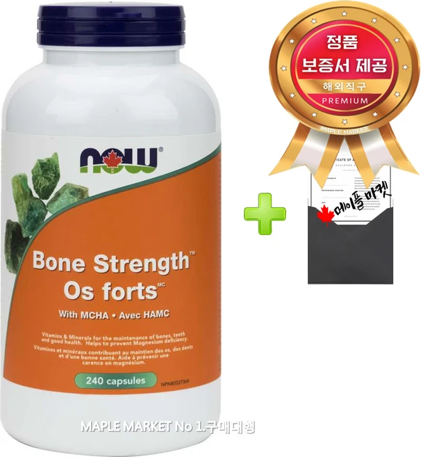 나우 잇몸 뼈 영양제 Now Foods Bone Strength 240캡슐+정품보증서 캐나다 직배송, 1개, 240정, 240정 - 쿠팡