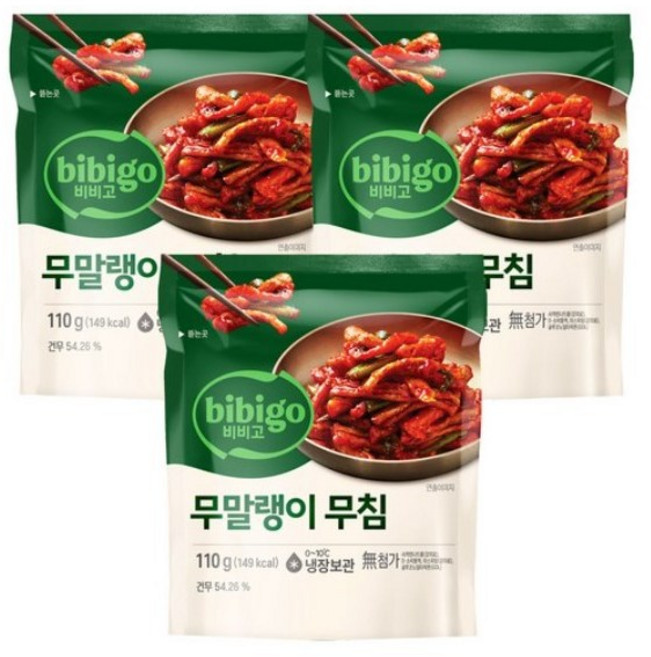 비비고 무말랭이무침, 110g, 3개