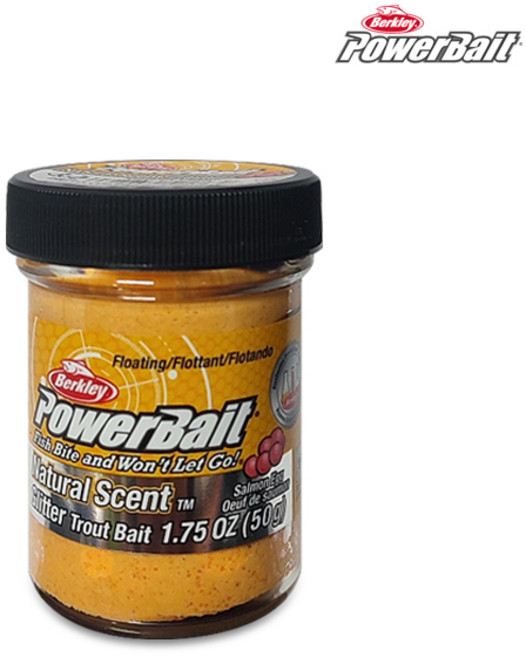 버클리 파워베이트 내추럴 엑스트라 센트 글리터 / 송어 루어 낚시 미끼 집어제 살몬피치, 1개