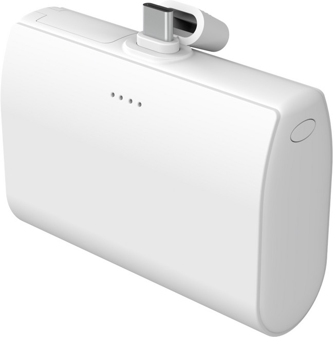 도킹형 대용량 보조배터리 일체형 10000mAh, 화이트, C타입