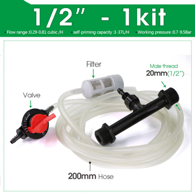 1/2 "3/4" 1 "수나사 농업 관개 벤츄리 비료 인젝터 키트 정원 온실 급수 시스템 피팅 필터, F-1kit, 1개