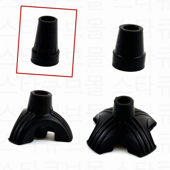 어르신 지팡이 고무 발 패킹 리필 교체용 미끄럼방지 발판 2개, 싱글16mm 2세트