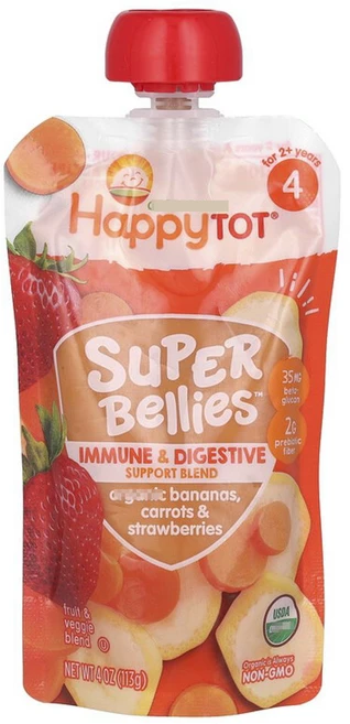 멀티구성 Happy Family 해피 Tot 슈퍼벨리스 4단계 바나나딸기당근 배블랙베리비트 113g 4oz, 8개 - 쿠팡