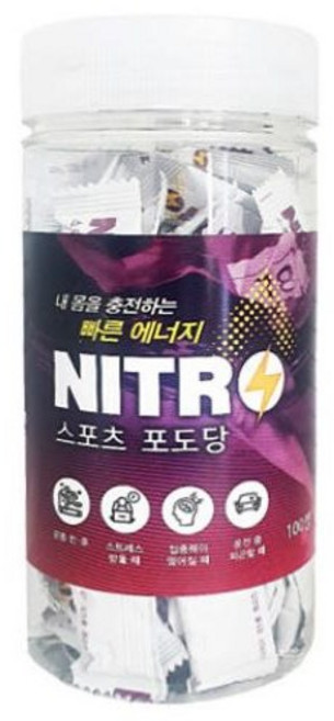 휘트니스 니트로 스포츠포도당 100정 낱개포장 식염포도당 에너지충전 포도당캔디, 1개