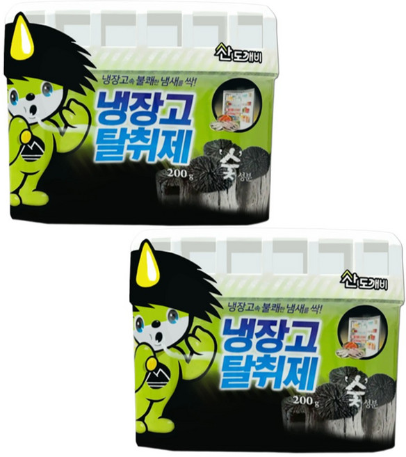 산도깨비 (슬림형) 냉장고 숯 탈취제 200g, 2개