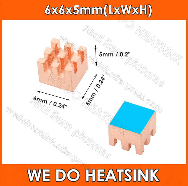 VGA DDR 쿨러 가장 라디에이터 6x6x5mm 사각형 RAM 작은 IC용 열 구리 방열판 포함 메모리 미니어처 GPU 패드, 05 2pcs, 한개옵션2