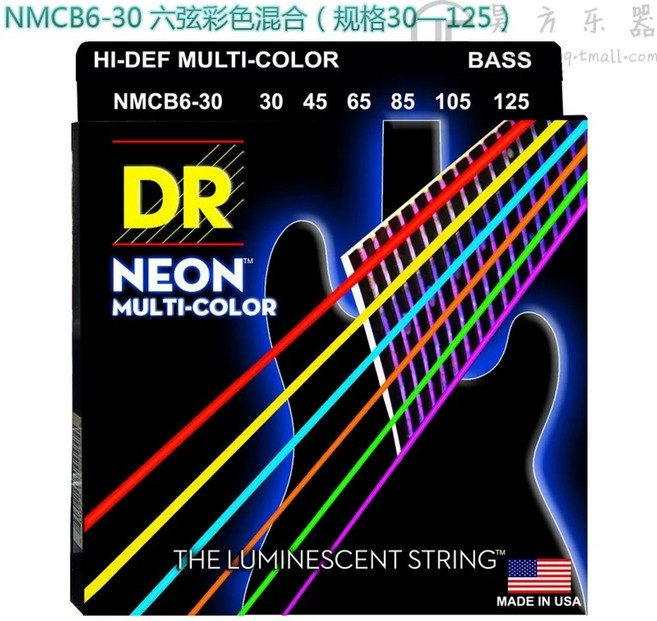 기타 줄 스트링 네온 코팅 K3 용품 베이스 NGB5-45 5현 고해상도 - DR 미디엄, 1개
