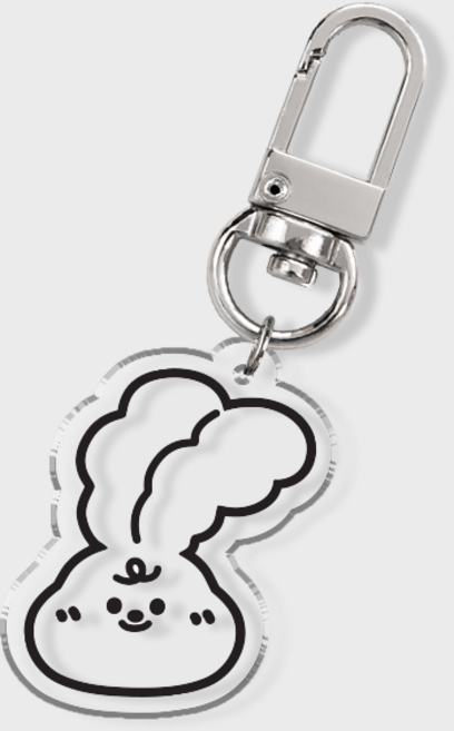 핫티몰 귀여운 호랑이 토끼 곰돌이 공룡 강아지 동물 캐릭터 소녀 얼굴 라인 드로잉 가방 악세사리 아크릴 키링 에어팟 키링 키홀더 커플 우정 열쇠고리, 루미, 1개