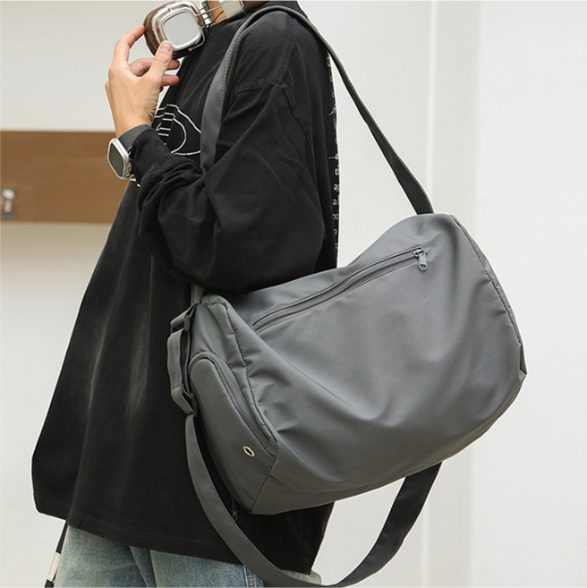 카이로스 캐주얼 신발분리 더플백 스포츠백 남녀공용 운동가방 여행가방 헬스가방, 차콜, 1개