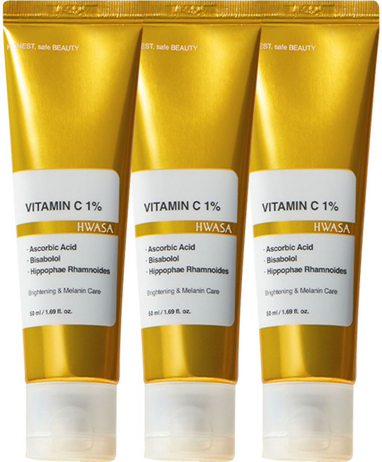 화사 순수비타민 C 1% 겉 속 기미 잡티 케어 데일리 멜라닌 크림, 50ml, 3개