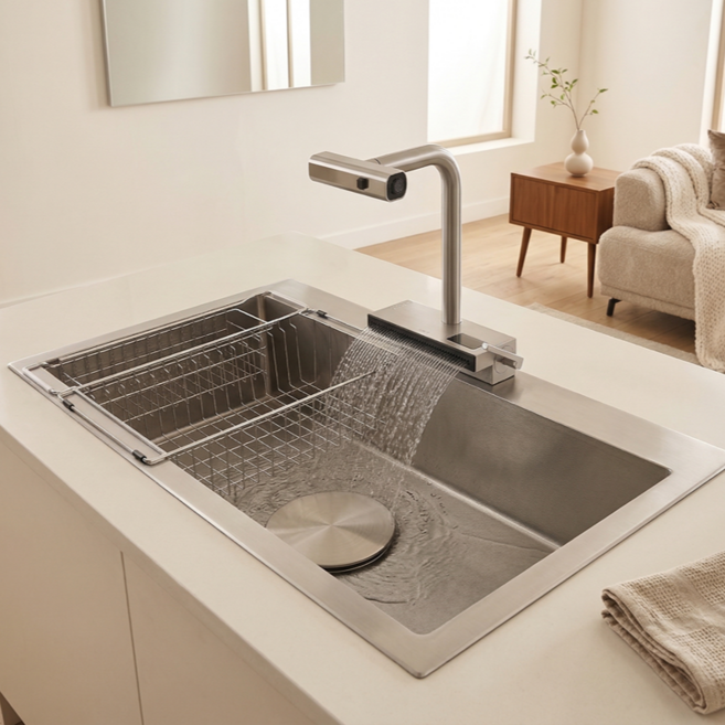 (셀프시공)아콴테 사각싱크볼 860 올스텐배수구포함 싱크볼교체 사각볼 러블리키친, 1개