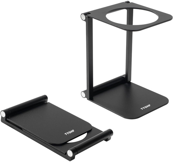 푸어오버 커피 메이커 스탠드 접이식 휴대용 전기 에스프레소 머신 스탠드 커피 그라인더 유니버설 드리퍼 V60 드리퍼 여행용 커피 메이커 거치대 프레스 스퀘어&블랙, 120개, 흑색