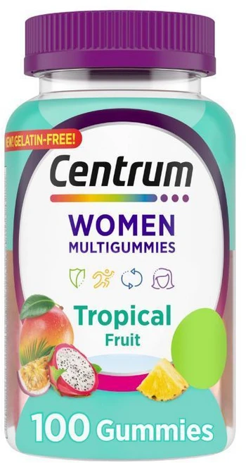 센트룸 여성용 멀티비타민 구미 트로피칼 후르츠 100개, 1개, 100정 - 쿠팡