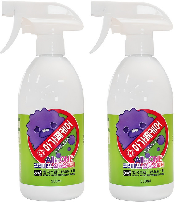 아가페케어 살균 소독제, 500ml, 2개