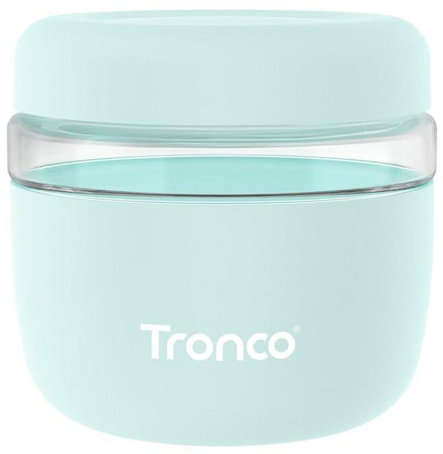 Tronco 뚜껑이 있는 473.2ml(16온스) 유리 식품 보관 용기 밀폐 누출 및 흘림 방지 도시락 그릇 밀프렙 샐러드 요거트 수프 스튜용 전자레인지 식기세척기, MintGreen