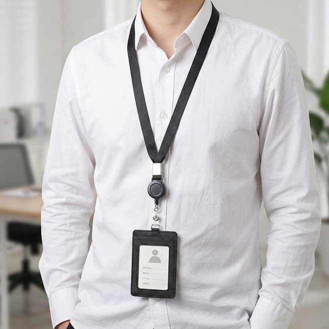 라이프엔라이크 사원증 목걸이 카드케이스 릴타입 교통카드 명찰 출입증 카드목걸이