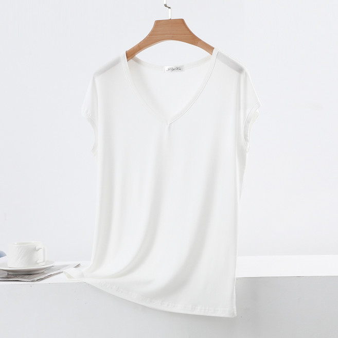 여성 모달 빅사이즈 브이넥 반팔 티셔츠 14color