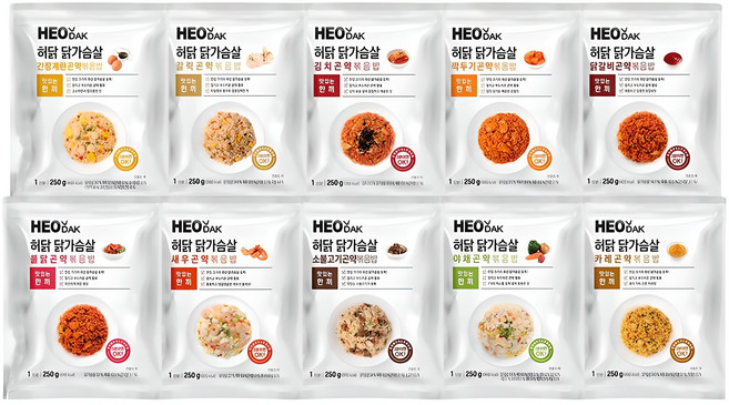 허닭 닭가슴살 곤약볶음밥 250g 10종 혼합, 10개