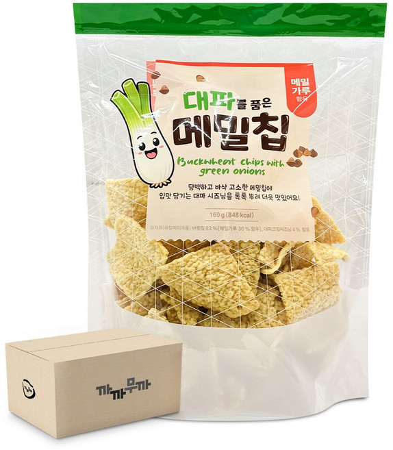 싱싱 대파를 품은 메밀칩 160g (1박스-8개) 대용량 버큇칩