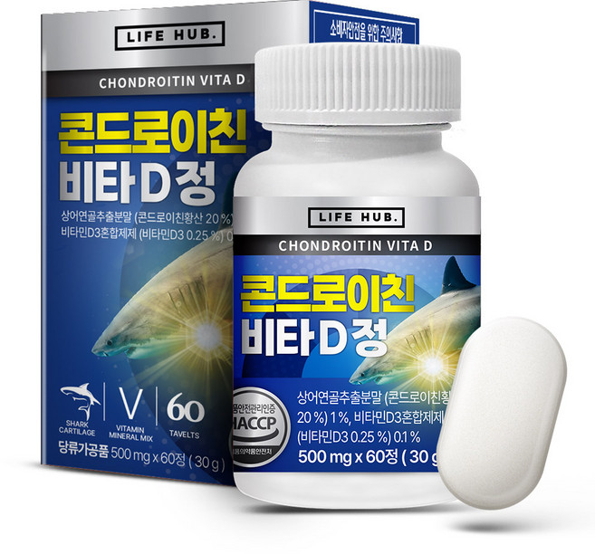 라이프허브 콘드로이친 비타D 정, 60정, 4개