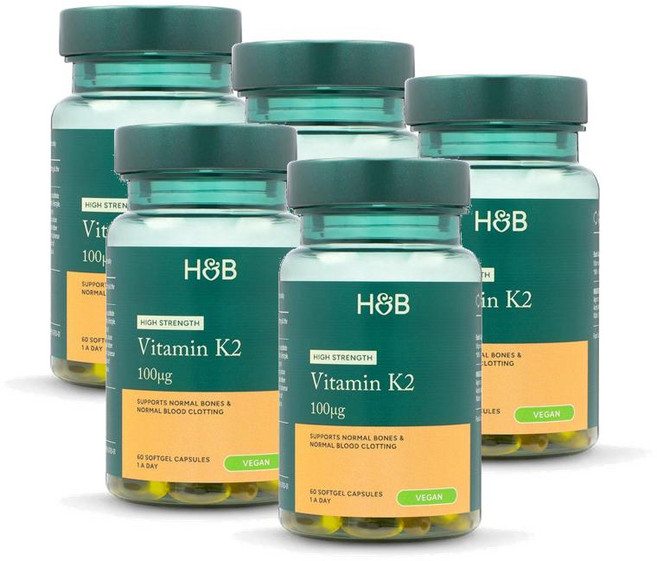 홀랜드앤바렛 비타민K2 100ug 하이스트렝스 캡슐 Holland & Barrett Vitamin K2, 5개, 60정
