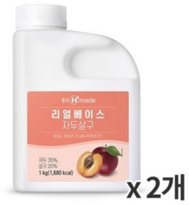 [업체발송] 흥국 리얼베이스 자두살구 1kg 2개세트, 2개