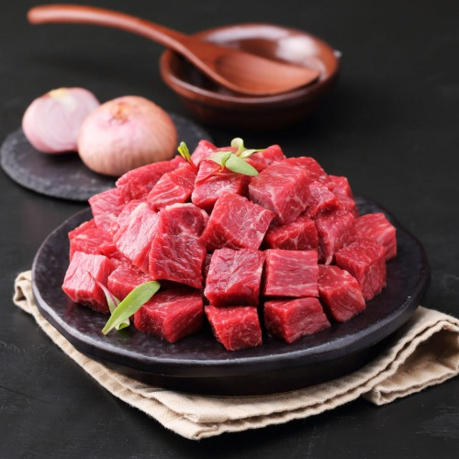 [안동한우종가] 1+등급 냉장 한우(국거리용)500g, 1개, 500g