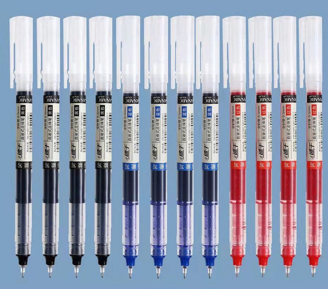 예쁜글씨 빠른건조 부드러운필기감 젤펜 사무용 액체펜, 12개, 빨강+파랑+검정(혼합)