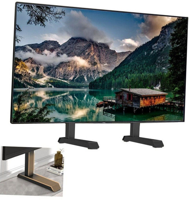 대형 tv 모니터 범용 스탠드 거치대 90인치 호환 하단 지지 다리 대화면tv