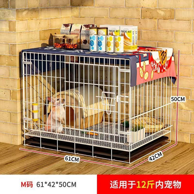 寵物兔籠 鴿子籠 傢用大號可折疊雙層版, 1個, 白色61.2*41*49加密版,托盤+食盒+草窩+飲水器+網格墊