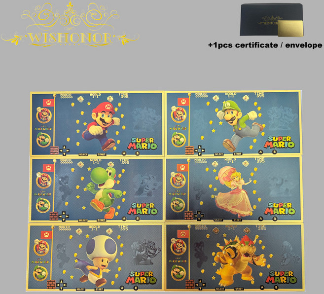 미니소 6종 나이스 토이 스토리 지폐 애니메이션 골드 24k 금도금 수집용, 02 6 pcs