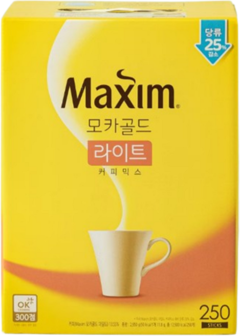 맥심 모카골드 라이트 커피믹스 250입, 11.8g, 250개입, 1개