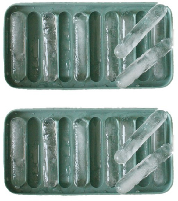 yegam 파스텔 실리콘 스틱 라운드 아이스 몰드 10구, 그린, 2개